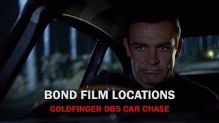 James Bonds Goldfinger car chase Connery film locations Black Park Burnham Beeches Harefield [upl. by Poler601]