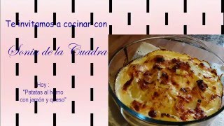 Cómo hacer Papas al horno con queso y jamón [upl. by Drannel]