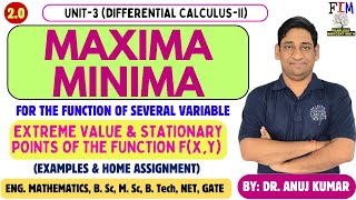 L4 MAXIMA AND MINIMA OF FUNCTION OF TWO VARIABLE  MAXIMA AND MINIMA ENGINEERING MATHEMATICS [upl. by Fanchette]