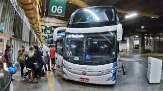 Viajando no SEMI LEITO da CATARINENSE  São Paulo x BALNEÁRIO CAMBORIÚ SC  3699 O ÚNICO DD VOLVO [upl. by Emmuela]