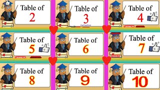 Table 2to102to10 Table in EnglishMultiple times Tables 2to10Tables Two to Ten [upl. by Nebuer499]