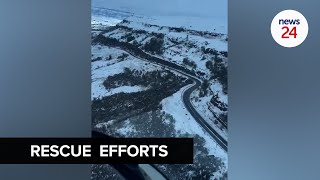 WATCH  Disaster management teams making progress in clearing snow on N3 [upl. by Amilah955]