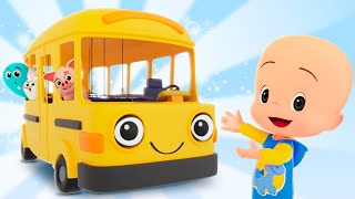 Wheels on the bus Animals  Nursery Rhymes amp Learning videos with Cuquin [upl. by Sloan]