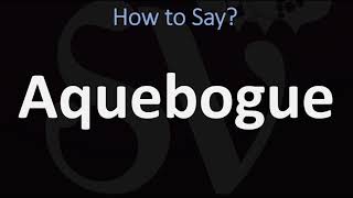 How to Pronounce Aquebogue CORRECTLY [upl. by Calabresi]