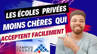 🇫🇷Liste des écoles privées pas chères qui acceptent tout le monde  Campus France [upl. by Harday]