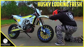 Husqvarna 701 Supermoto Custom Wheels  How To Make Your Own  DIY [upl. by Saduj]