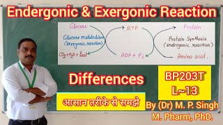 Endergonic amp Exergonic Reaction  Differences  Bioenergetics  Biochemistry  BP203T  L13 [upl. by Oderfla]