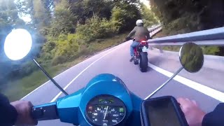 Vespa PX quattrini 244 vs Ducati Hypermotard [upl. by Nial]