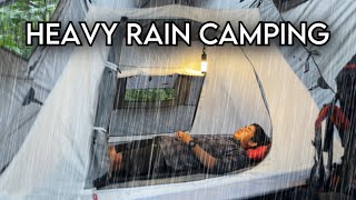 ALONE IN HEAVY RAIN WITH AUTOMATIC TENT  SOLO CAMPING HEAVY RAIN [upl. by Loresz]