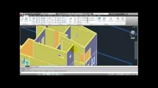 Tutorial Autocad 3D 2012 español modelar una casa parte 7 [upl. by Akeinahs]