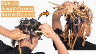 HOW TO  INSTALL CROCHET BUTTERFLY LOCS [upl. by Elletsirhc]