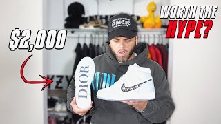 2000 DIOR JORDAN 1 UNBOXINGREVIEW amp ON FEET  JORDAN 1 DIOR EARLY LOOK [upl. by Gerhardine84]