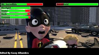 The Incredibles amp Frozone vs Omnidroid v10 with healthbars [upl. by Yerot]