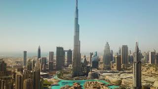 AMAZING BURJ KHALIFA AERIAL VIEW filmed by Sky Vision drone photography in Dubai [upl. by Elidad289]