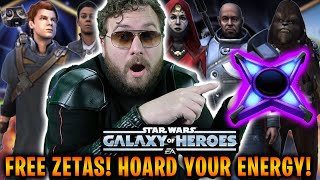 IMPORTANT Hoard Your Energy for FREE ZETAS and Jedi Cal Bonus Drops Galaxy of Heroes [upl. by Stovall591]