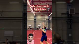 A perfect jump smash in badminton badminton badmintonlovers [upl. by Ober]