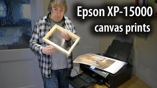 Canvas printing on the Epson XP15000 printer Using A3 sheet canvas for an A4 stretched print [upl. by Gannes240]