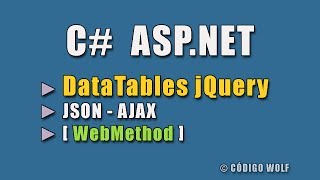 JQUERY DATATABLES C ASPNET listar datos con AJAX y JSON [upl. by Jamnis134]