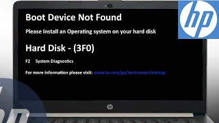 Fix Boot Device Not Found Hard Disk 3F0 Error  HP Laptop 100 Fix pcguide4u [upl. by Eesac627]