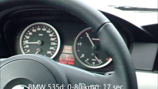 BMW duel  535d vs 530Xi  Snowice acceleration test [upl. by Arabeila581]