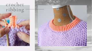 How To Add Crochet Ribbing To A Project \\ Help With The Better Sweater Pt 3 [upl. by Langelo]