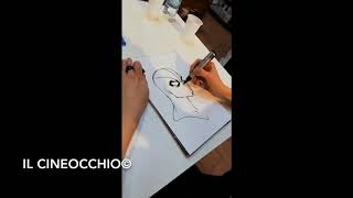 Sara Pichelli realizza uno sketch di SpiderMan  drawing SpiderMan Milano 2019 [upl. by Enytsuj]