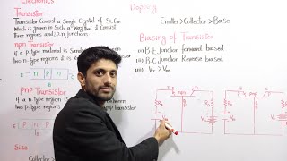 npn transistor pnp transistor  biasing of transistor npn and pnp transistors transistor class 12 [upl. by Cacilie]