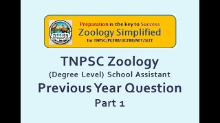 TNPSC Zoology Degree Level PYQ part1 [upl. by Shieh]