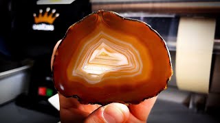 AMAZING 129oz Brazilian Agate Gets Polished CabKing Lapidary [upl. by Ahsiatal]