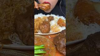 Eating Chicken Curry Mutton Curry Rice eatingsounds eating food shortsvideo [upl. by Dyol504]