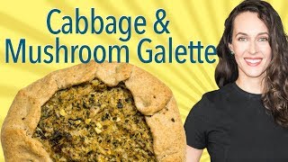 Cabbage amp Shiitake Mushroom Galette Recipe Demo  Vegan Option  How to Make a Yeasted Tart Dough [upl. by Hartley]