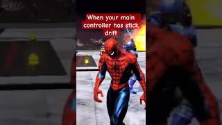 When u have stick drift controller spiderman edit meme funny sad xbox playstation [upl. by Korfonta346]