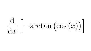 Derivative of arctancosx [upl. by Salhcin]