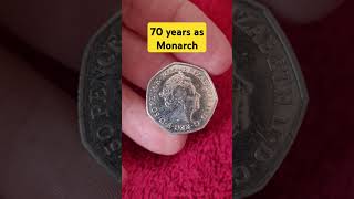 Platinum Jubilee 50p Marking 70 of Queen Elizabeth II as Monarch platinumjubliee queensjubilee [upl. by Krm128]