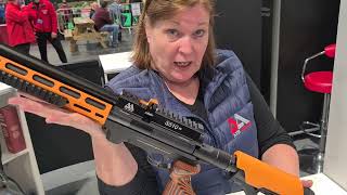 British Shooting Show 2022 Air Arms Sheila presents the S510 TR carbine in showonly orange trim [upl. by Canotas]