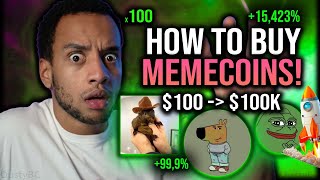 HOW TO BUY CRYPTO MEMECOINS BEFORE THEY 100X SIMPLE GUIDE Chillguy Pnut ACT [upl. by Eendyc]