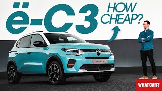 NEW Citroen eC3 – FULL details on CHEAP new electric car  What Car [upl. by Aicertap641]