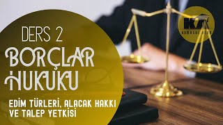 2 BORÃ‡LAR HUKUKU  EDÄ°M TÃœRLERÄ° ALACAK HAKKI VE TALEP YETKÄ°SÄ°  2023  2024 GÃœNCEL [upl. by Ardnasyl646]