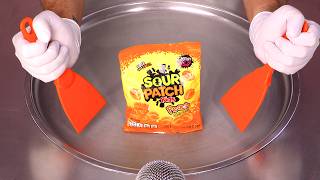 How to make SOUR PATCH KIDS Peach Ice Cream Rolls  ASMR no talking [upl. by Anival]