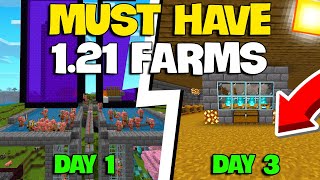 3 MUST HAVE Farms for Minecraft Bedrock 121 XP  LOOT [upl. by Bryna822]