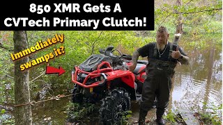 CVTech Primary Clutch Test On A CanAm Outlander 850 XMR  Immediately Swamps It [upl. by Truitt]