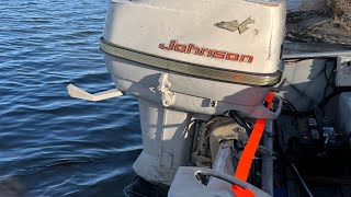 1961 Johnson 40hp tiller lake test [upl. by Kimber]