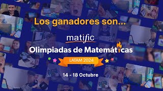 Olimpiadas Matific 2024 LATAM Los ganadores son [upl. by Colb270]