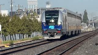 All 1hr Late Amtrak Capitol Corridor Trains 523 527 amp 529 on 98th Ave in Oakland Ca [upl. by Annahpos601]