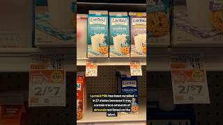 Lactaid Milk Recalled in 27 sates for Potential Almond Contamination recall health safety [upl. by Worra]