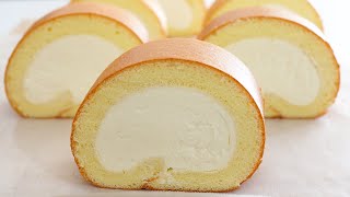 If you have 3 eggs make this delicious cake roll at home Melt in your mouth Very soft and creamy [upl. by Lauber149]