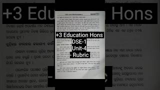 Rubric3 Education Hons DSE15th SemesterUnit4 [upl. by Hendon]