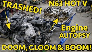 BMW HOTV N63 V8 Engine Destruction Internal Disaster 44L Twin Turbo V8 Meets A Timely End [upl. by Nahgiem976]