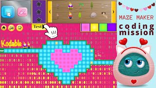 Valentines Day Maze Maker Challenge  Coding Mission 10  Kodable [upl. by Angrist]