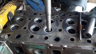 Cylinder Head valve lapping  head seat cutting [upl. by Eirena]